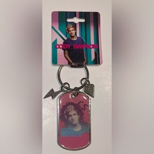 Cody Simpson Pink & Silver Lightning & Heart Keychain